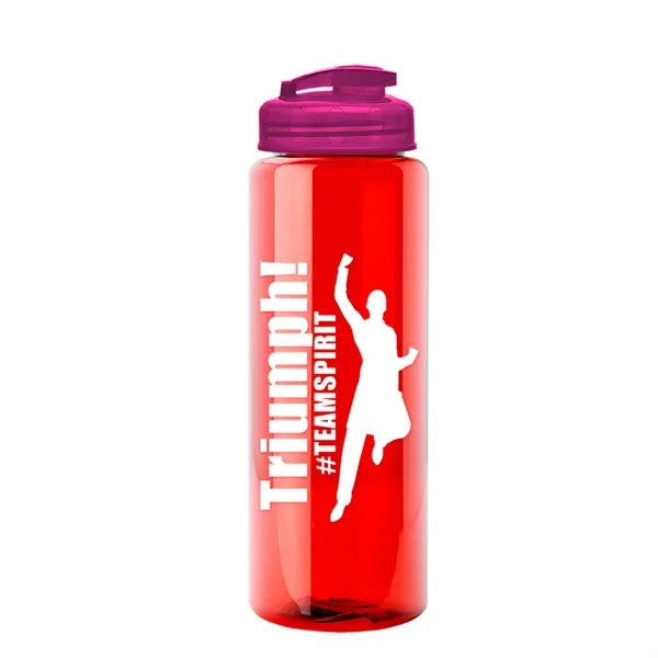 The Guzzler - 32 oz. Transparent Bottle with USA Flip lid... from ASI 40480 Koozie Group