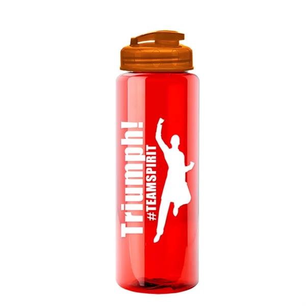 The Guzzler - 32 oz. Transparent Bottle with USA Flip lid... from ASI 40480 Koozie Group