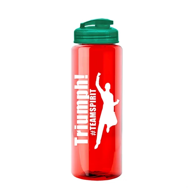 The Guzzler - 32 oz. Transparent Bottle with USA Flip lid... from ASI 40480 Koozie Group