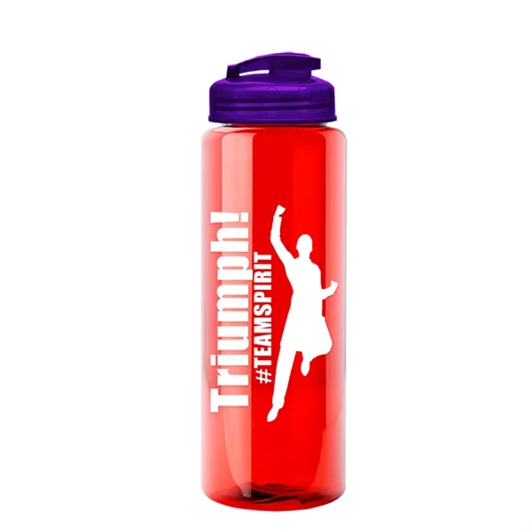 The Guzzler - 32 oz. Transparent Bottle with USA Flip lid... from ASI 40480 Koozie Group