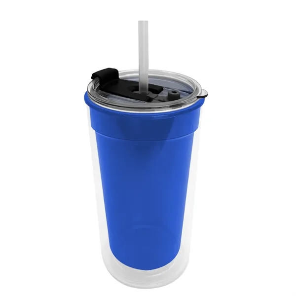 14 oz. Transparent Tumbler with 2-in-1 Flip and Straw lid. Top... from ASI 40480 Koozie Group