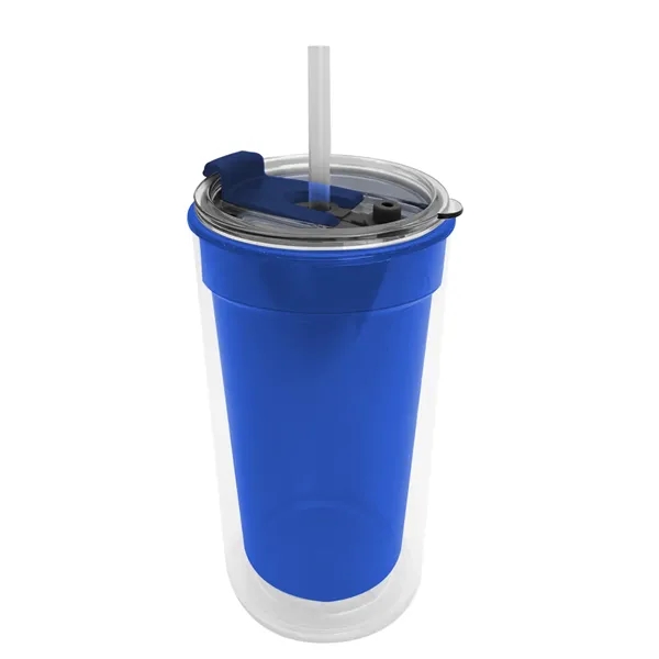 14 oz. Transparent Tumbler with 2-in-1 Flip and Straw lid. Top... from ASI 40480 Koozie Group