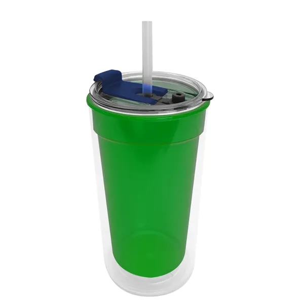 14 oz. Transparent Tumbler with 2-in-1 Flip and Straw lid. Top... from ASI 40480 Koozie Group