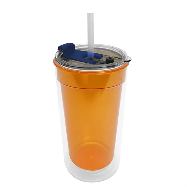 14 oz. Transparent Tumbler with 2-in-1 Flip and Straw lid. Top... from ASI 40480 Koozie Group