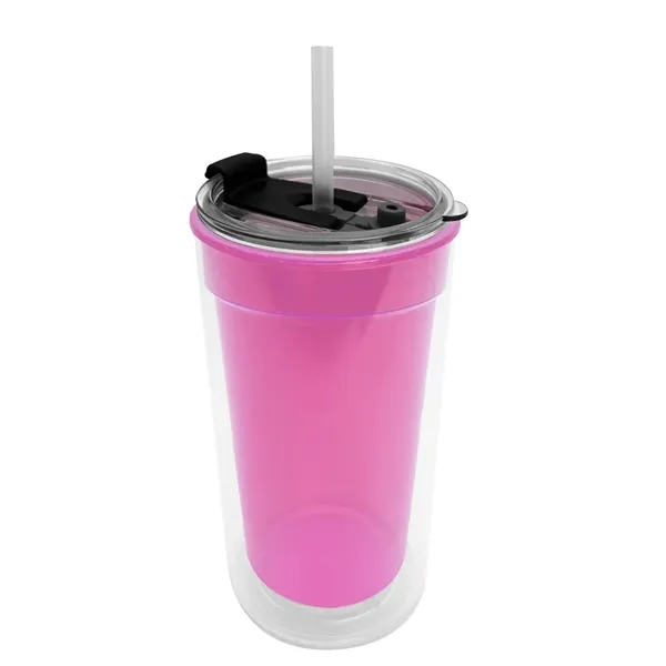 14 oz. Transparent Tumbler with 2-in-1 Flip and Straw lid. Top... from ASI 40480 Koozie Group