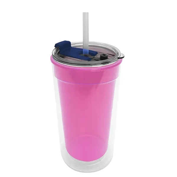 14 oz. Transparent Tumbler with 2-in-1 Flip and Straw lid. Top... from ASI 40480 Koozie Group