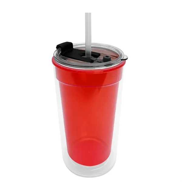 14 oz. Transparent Tumbler with 2-in-1 Flip and Straw lid. Top... from ASI 40480 Koozie Group