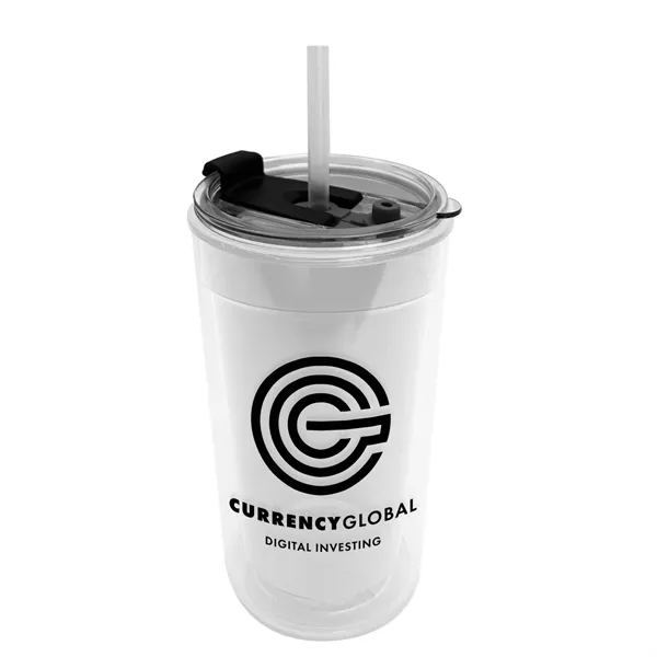 14 oz. Transparent Tumbler with 2-in-1 Flip and Straw lid. Top... from ASI 40480 Koozie Group
