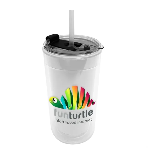 14 oz. Transparent Tumbler with 2-in-1 Flip and Straw lid. Top... from ASI 40480 Koozie Group