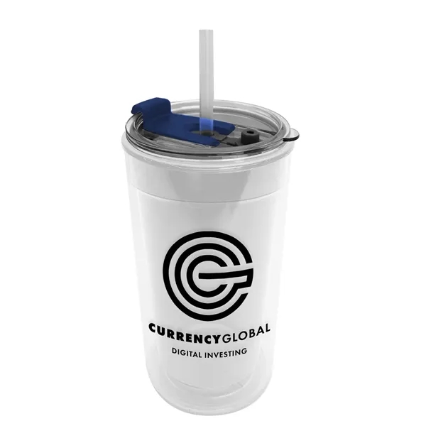 14 oz. Transparent Tumbler with 2-in-1 Flip and Straw lid. Top... from ASI 40480 Koozie Group