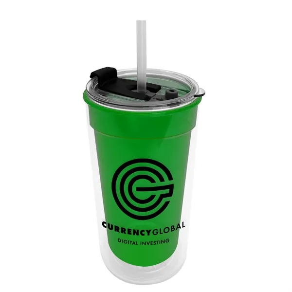 14 oz. Transparent Tumbler with 2-in-1 Flip and Straw lid. Top... from ASI 40480 Koozie Group