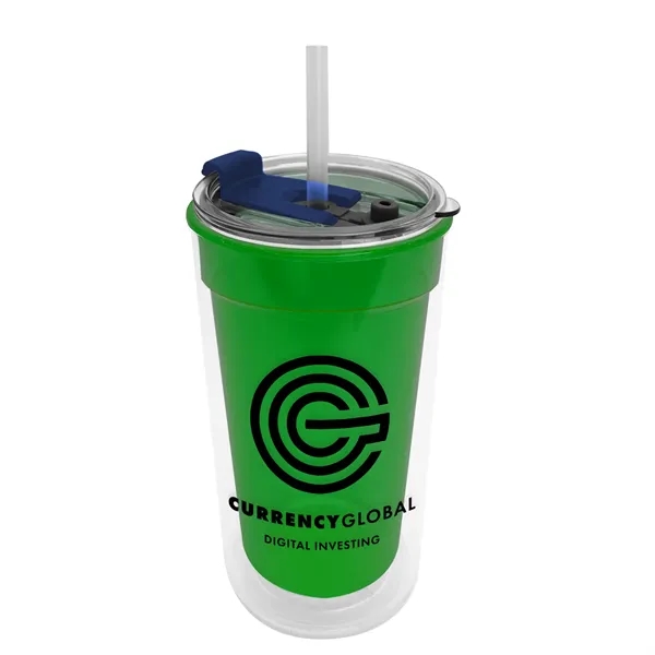 14 oz. Transparent Tumbler with 2-in-1 Flip and Straw lid. Top... from ASI 40480 Koozie Group