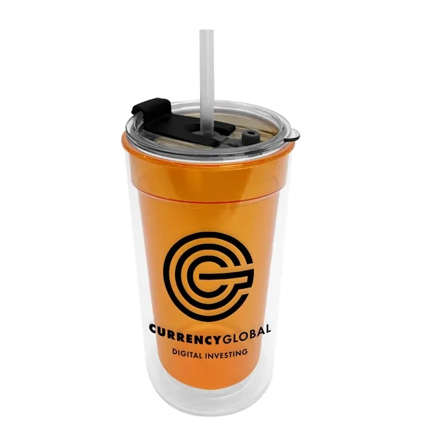 14 oz. Transparent Tumbler with 2-in-1 Flip and Straw lid. Top... from ASI 40480 Koozie Group