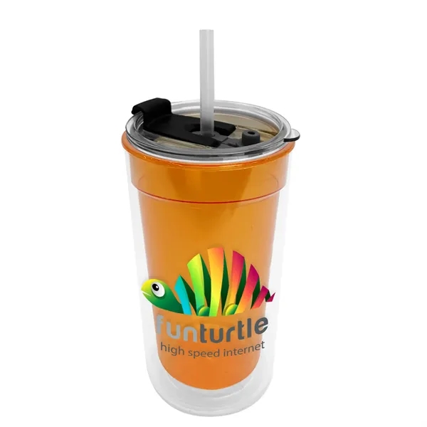 14 oz. Transparent Tumbler with 2-in-1 Flip and Straw lid. Top... from ASI 40480 Koozie Group