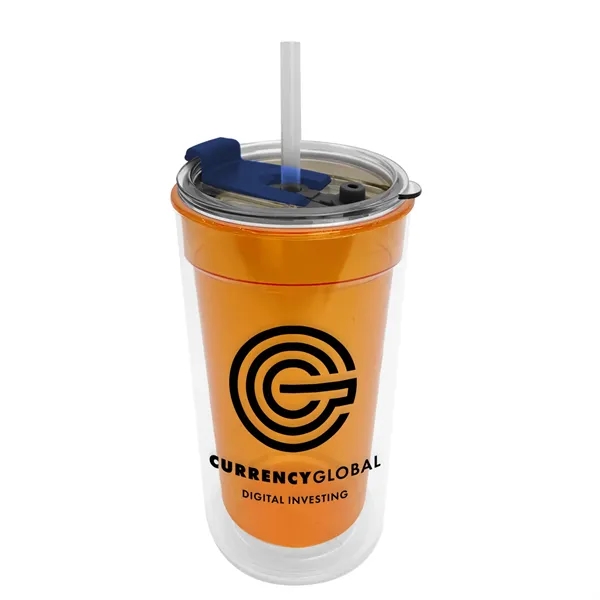 14 oz. Transparent Tumbler with 2-in-1 Flip and Straw lid. Top... from ASI 40480 Koozie Group