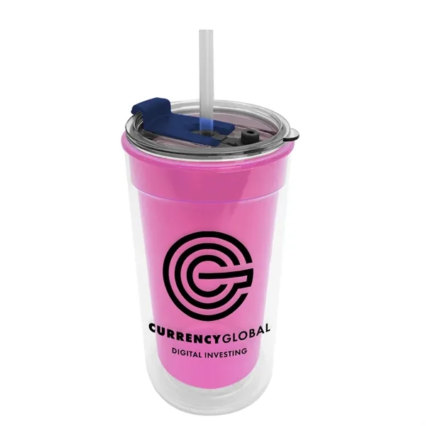 14 oz. Transparent Tumbler with 2-in-1 Flip and Straw lid. Top... from ASI 40480 Koozie Group