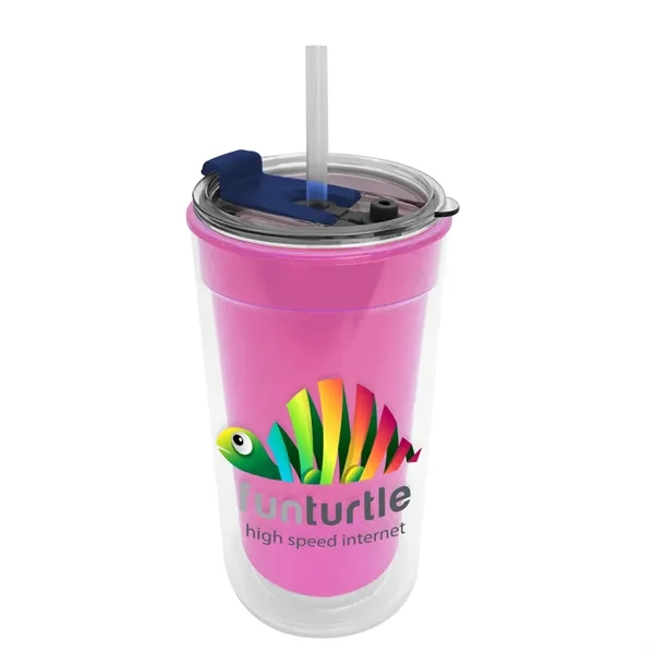 14 oz. Transparent Tumbler with 2-in-1 Flip and Straw lid. Top... from ASI 40480 Koozie Group