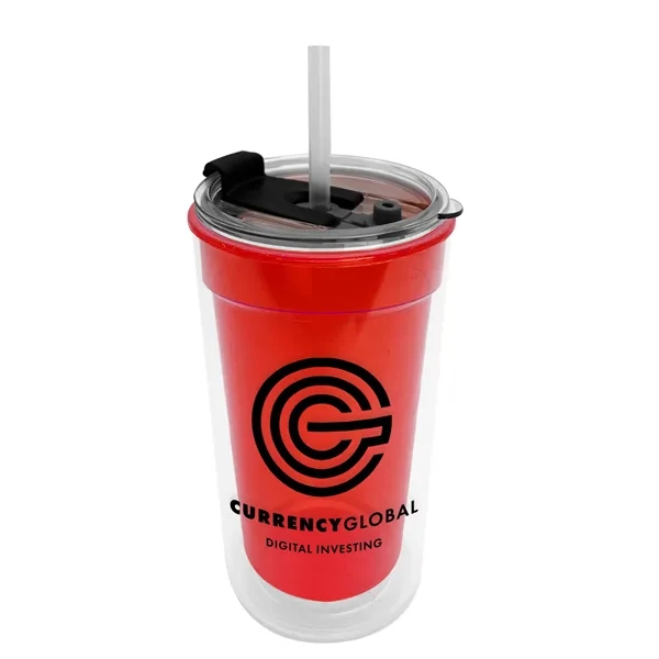 14 oz. Transparent Tumbler with 2-in-1 Flip and Straw lid. Top... from ASI 40480 Koozie Group