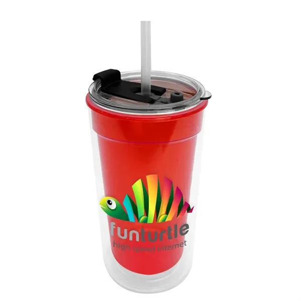 14 oz. Transparent Tumbler with 2-in-1 Flip and Straw lid. Top... from ASI 40480 Koozie Group