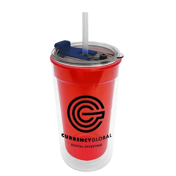 14 oz. Transparent Tumbler with 2-in-1 Flip and Straw lid. Top... from ASI 40480 Koozie Group