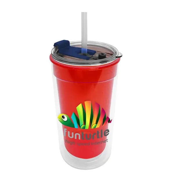 14 oz. Transparent Tumbler with 2-in-1 Flip and Straw lid. Top... from ASI 40480 Koozie Group