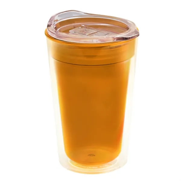 14 oz. Transparent Sentinel Tumbler with Clear Slide-Lid. Double-Wall insulated Tumbler... from ASI 40480 Koozie Group