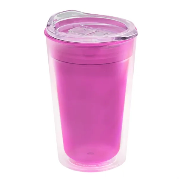 14 oz. Transparent Sentinel Tumbler with Clear Slide-Lid. Double-Wall insulated Tumbler... from ASI 40480 Koozie Group