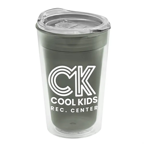 14 oz. Transparent Sentinel Tumbler with Clear Slide-Lid. Double-Wall insulated Tumbler... from ASI 40480 Koozie Group