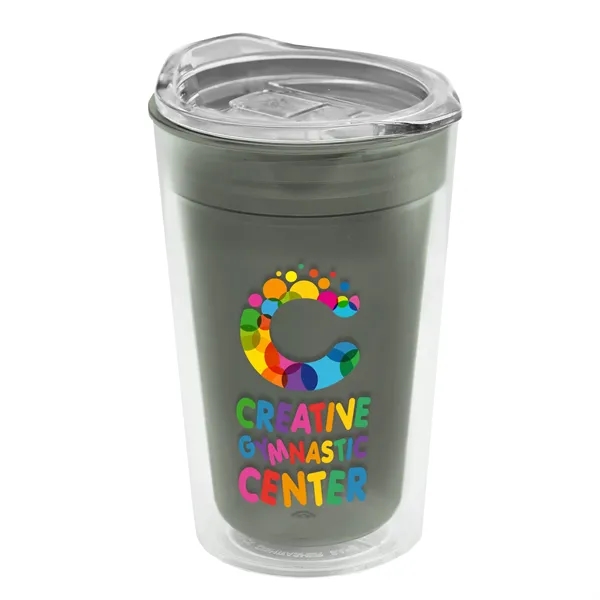 14 oz. Transparent Sentinel Tumbler with Clear Slide-Lid. Double-Wall insulated Tumbler... from ASI 40480 Koozie Group