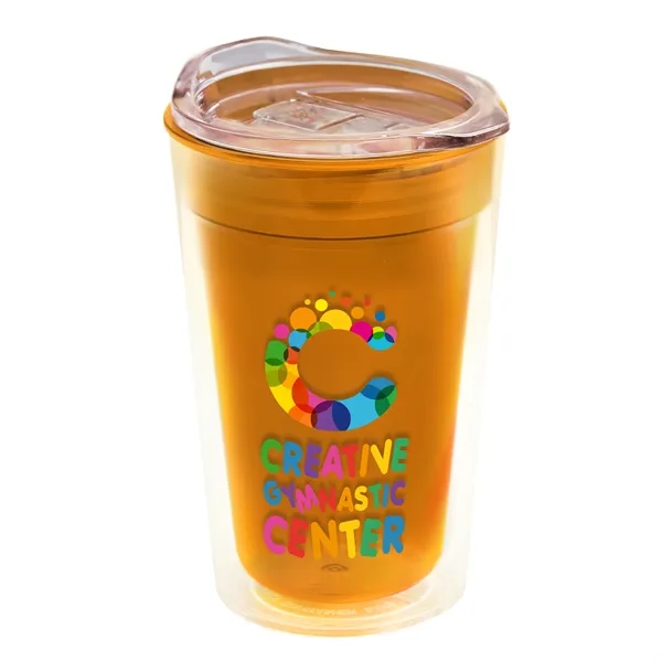 14 oz. Transparent Sentinel Tumbler with Clear Slide-Lid. Double-Wall insulated Tumbler... from ASI 40480 Koozie Group