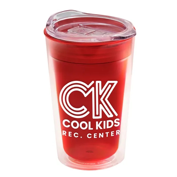 14 oz. Transparent Sentinel Tumbler with Clear Slide-Lid. Double-Wall insulated Tumbler... from ASI 40480 Koozie Group