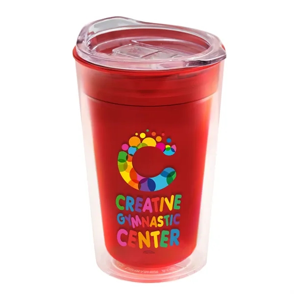 14 oz. Transparent Sentinel Tumbler with Clear Slide-Lid. Double-Wall insulated Tumbler... from ASI 40480 Koozie Group