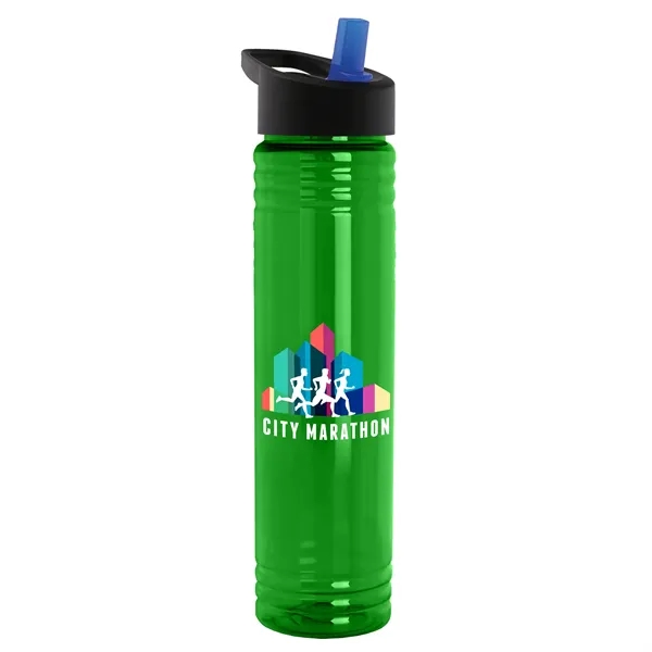 32 oz. Transparent Bottle with Flip Straw lid. Slim Cylinder Design... from ASI 40480 Koozie Group