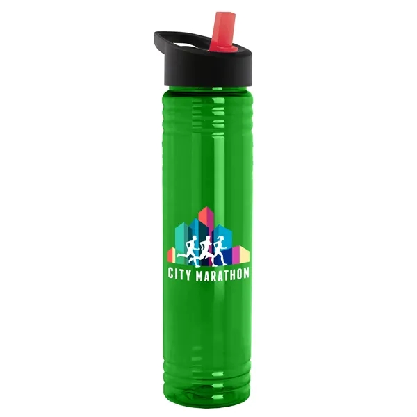 32 oz. Transparent Bottle with Flip Straw lid. Slim Cylinder Design... from ASI 40480 Koozie Group