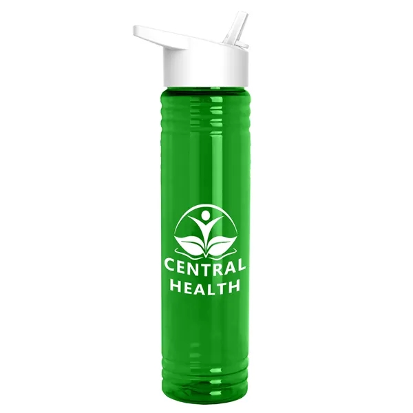 32 oz. Transparent Bottle with Flip Straw lid. Slim Cylinder Design... from ASI 40480 Koozie Group