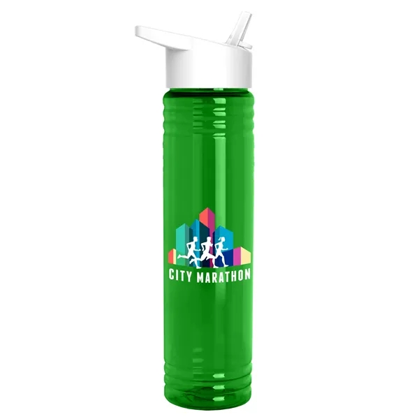 32 oz. Transparent Bottle with Flip Straw lid. Slim Cylinder Design... from ASI 40480 Koozie Group