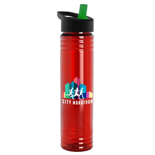 32 oz. Transparent Bottle with Flip Straw lid. Slim Cylinder Design... from ASI 40480 Koozie Group