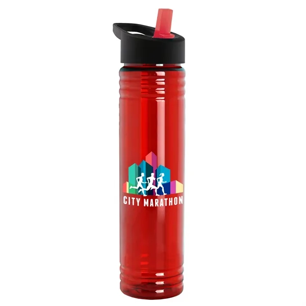 32 oz. Transparent Bottle with Flip Straw lid. Slim Cylinder Design... from ASI 40480 Koozie Group
