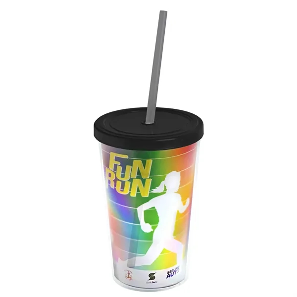 16 oz. Double-Wall Insulated Transparent Tumbler with Lid &amp; Straw... from ASI 40480 Koozie Group