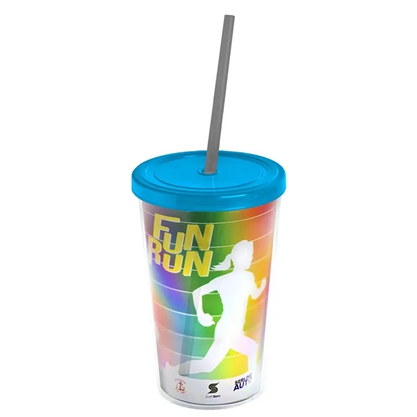 16 oz. Double-Wall Insulated Transparent Tumbler with Lid &amp; Straw... from ASI 40480 Koozie Group