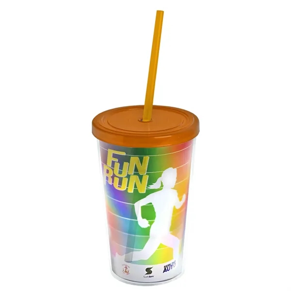 16 oz. Double-Wall Insulated Transparent Tumbler with Lid &amp; Straw... from ASI 40480 Koozie Group