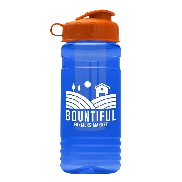Transparent sports bottle, 20 oz. Straight-wall design with Flip Top Lid... from ASI 40480 Koozie Group