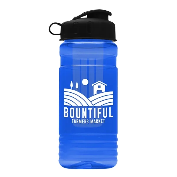 Transparent sports bottle, 20 oz. Straight-wall design with Flip Top Lid... from ASI 40480 Koozie Group