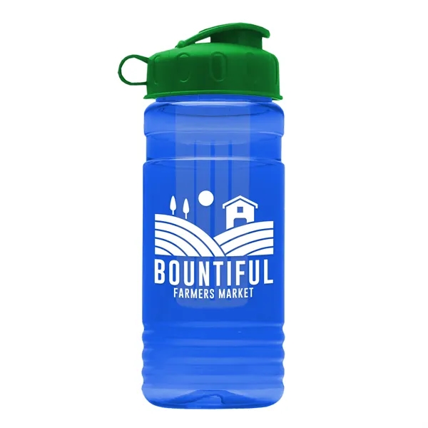 Transparent sports bottle, 20 oz. Straight-wall design with Flip Top Lid... from ASI 40480 Koozie Group