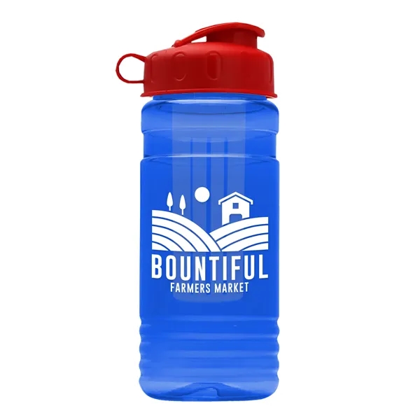 Transparent sports bottle, 20 oz. Straight-wall design with Flip Top Lid... from ASI 40480 Koozie Group