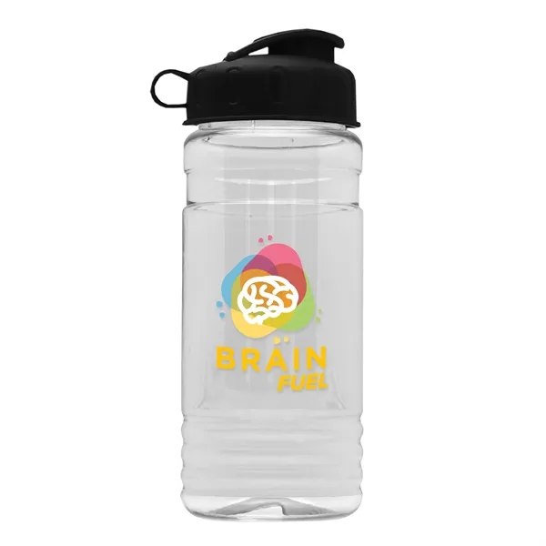 Transparent sports bottle, 20 oz. Straight-wall design with Flip Top Lid... from ASI 40480 Koozie Group