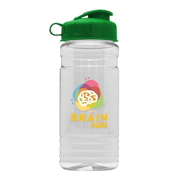 Transparent sports bottle, 20 oz. Straight-wall design with Flip Top Lid... from ASI 40480 Koozie Group