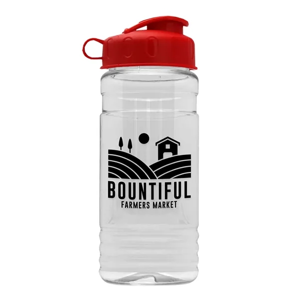 Transparent sports bottle, 20 oz. Straight-wall design with Flip Top Lid... from ASI 40480 Koozie Group