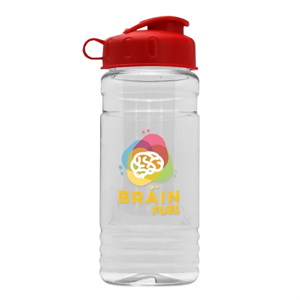 Transparent sports bottle, 20 oz. Straight-wall design with Flip Top Lid... from ASI 40480 Koozie Group