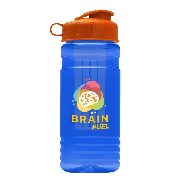 Transparent sports bottle, 20 oz. Straight-wall design with Flip Top Lid... from ASI 40480 Koozie Group